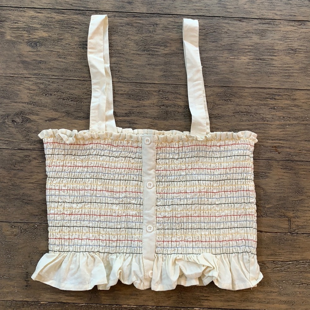 Urban Outfitters Ruffle Button Down Crop Top